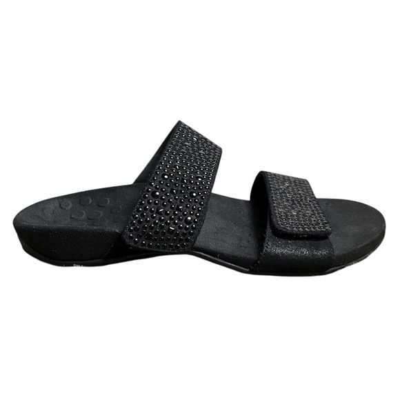 Vionic Black Beaded Slight-Wedge Slide Sandals Size 9 - Picture 11 of 11